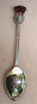 Figural Tea Caddy Spoon Scottish Thistle