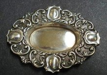 VICTORIAN ORNATE TINY STERLING DISH