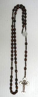 OLD ROSARY FINE SMALL WOODEN BEADS