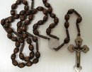OLD ROSARY FINE SMALL WOODEN BEADS