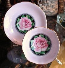 CANDY PINK ROSE PARAGON CUP & SAUCER