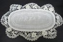 UNIQUE - EMBROIDER/LACE BREAD TRAY DOILY
