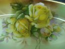 COTTAGE CHIC YELLOW ROSES OVAL DISH