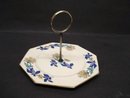 1930's DECO CAKE PLATE with SILVER POST
