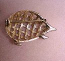 QUALITY OPEN WORK BROOCH - PORCUPINE