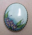 VINTAGE HAND PAINTED PORCELAIN BROOCH
