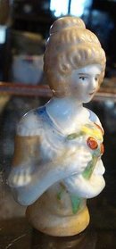 PIN CUSHION - LADY with FLOWERS #3