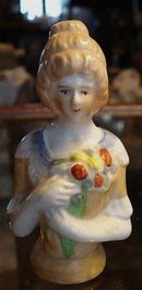 PIN CUSHION - LADY with FLOWERS #3