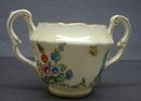 Crown Staffordshire Sugar Bowl-HOLLYHOCK