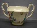 Crown Staffordshire Sugar Bowl-HOLLYHOCK