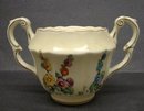 Crown Staffordshire Sugar Bowl-HOLLYHOCK