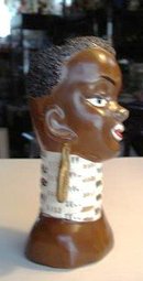 RARE ANTIQUE HEAD VASE - BLACK GIRL