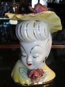 LOVELY ANTIQUE HEAD VASE-GLAMOUR GIRL
