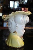 LOVELY ANTIQUE HEAD VASE-GLAMOUR GIRL