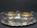 CREAM*SUGAR*TRAY*SILVER PLATED SET