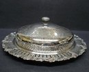 ANTIQUE SILVER SERVING DISH with LID