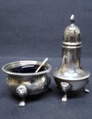 Victorian OPEN SALT CELLAR&PEPPER SHAKER