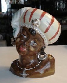 ORIGINAL UNIQUE BLACK GIRL - HEAD VASE