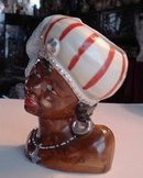 ORIGINAL UNIQUE BLACK GIRL - HEAD VASE