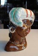 ORIGINAL UNIQUE BLACK GIRL - HEAD VASE