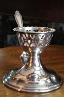 Antique Silver Plate EGG CUP & SPOON