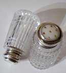 CRYSTAL & STERLING - SALT & PEPPER SHAKERS