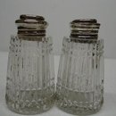 CRYSTAL & STERLING - SALT & PEPPER SHAKERS