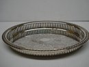 LOVELY SILVER PLATE OVAL GALLERY TRAY