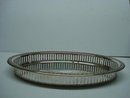 LOVELY SILVER PLATE OVAL GALLERY TRAY