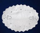 Antique Embroidery- cutwork - Oval Doily