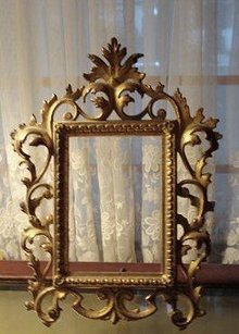 ORIGINAL CAST IRON ART NOUVEAU PHOTO FRAME