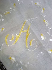 SILK EMBROIDERY HANKY MONOGRAM
