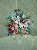WOOLEN NEEDLEPOINT TAPESTRY-ROSES