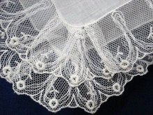 FANTASTIC TAMBOUR LACE WEDDING HANKY