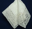 Exquisite Wedding Hanky Wide Lace Border