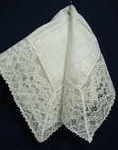 Exquisite Wedding Hanky Wide Lace Border