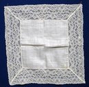 Exquisite Wedding Hanky Wide Lace Border
