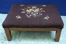 SHABBY CHIC NEEDLWORK FOOT STOOL