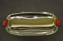 DECO CHROME/BAKELITE SERVING DISH