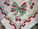 LOVELY VINTAGE PRINTED TABLECLOTH