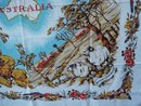 Vntg.PRINTED TABLECLOTH - CATTLE ROUND-UP +