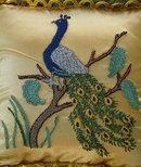 DECORATIVE PILLOW-EMBROIDERED GLORIOUS PEACOCK