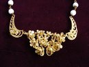 ANTIQUE FLORAL Rhinestone/Filigree NECKLACE
