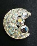 LOVELY IRIDESCENT RHINESTONE BROOCH