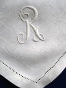 DAMASK LINEN NAPKINS - Monogram R