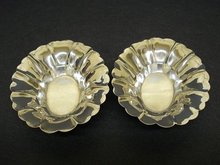 2 MATCHING FANCY OVAL STERLING CONDIMENT DISHES
