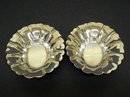 2 MATCHING FANCY OVAL STERLING CONDIMENT DISHES