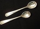 ANTIQUE STERLING TINY SALT & PEPPER SPOONS