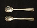 ANTIQUE STERLING TINY SALT & PEPPER SPOONS