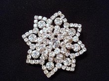 STERLING SILVER&RHINESTONE JAY FLEX BROOCH